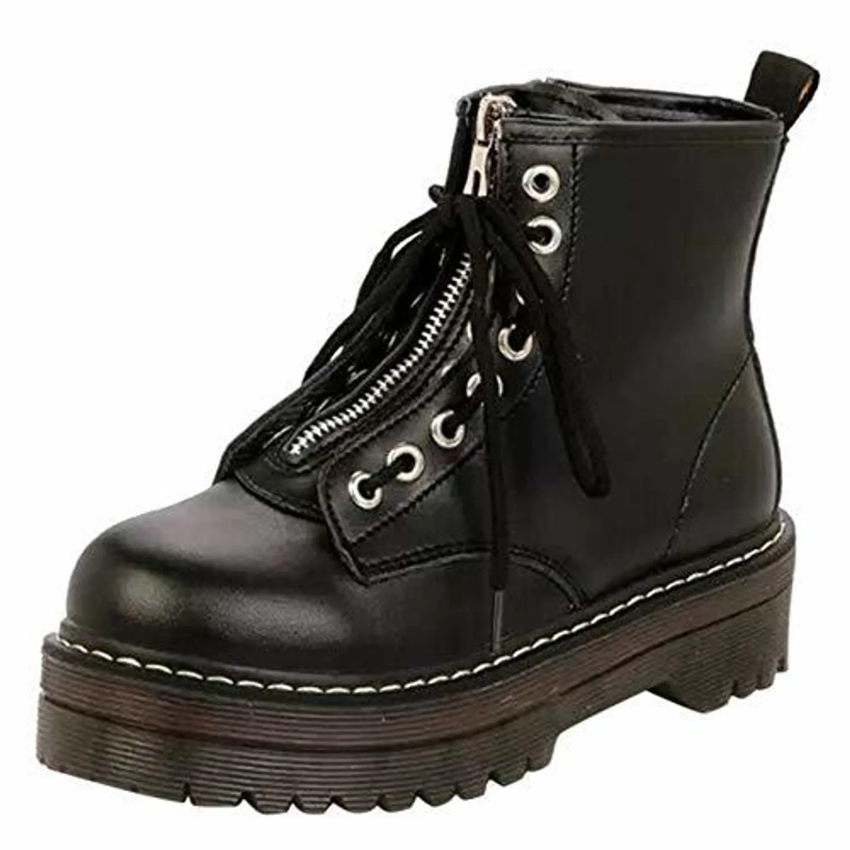 Botas de Plataforma Media Mujer Invierno 2018 PAOLIAN Botas Militares con Cordones