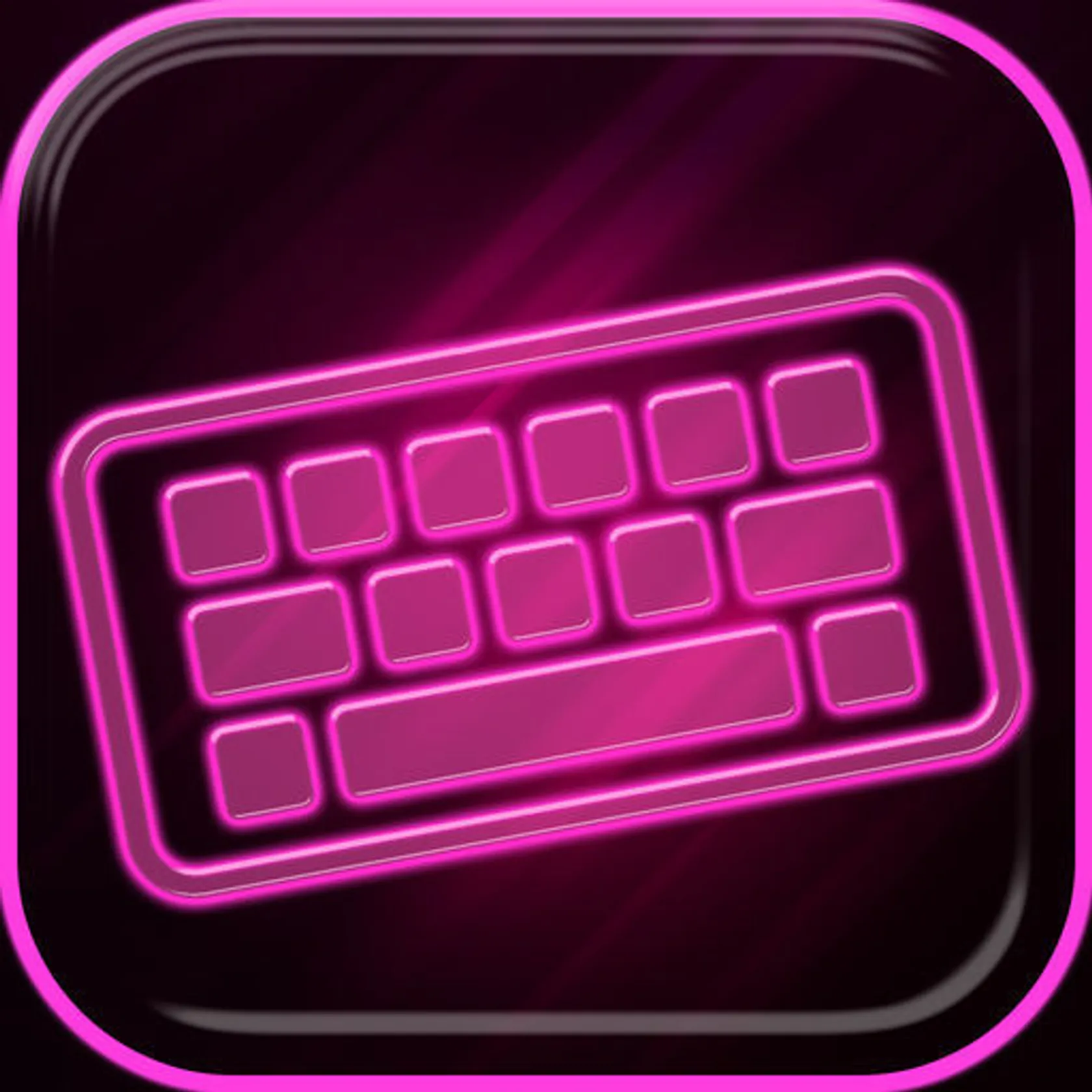 Teclado de neón de color rosa – Fuentes increíbles y fondos con el arte emoji para el iPhone