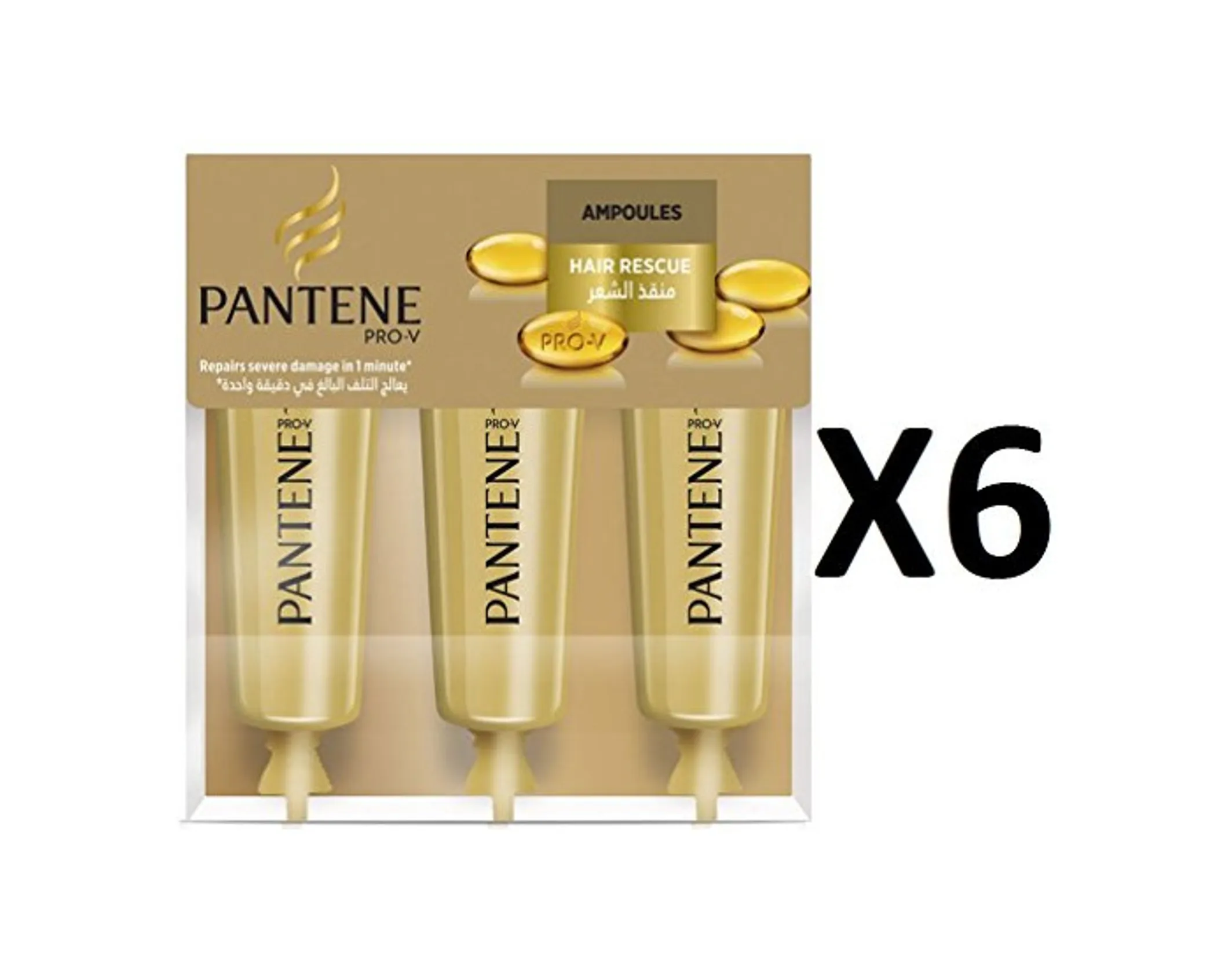 Pantene Pro-V humedad renovación pelo ampolla de rescate 3 x 15 ml – pack de 6