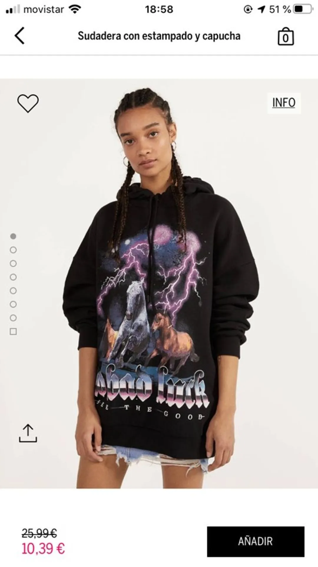 Sudadera oversize estampada