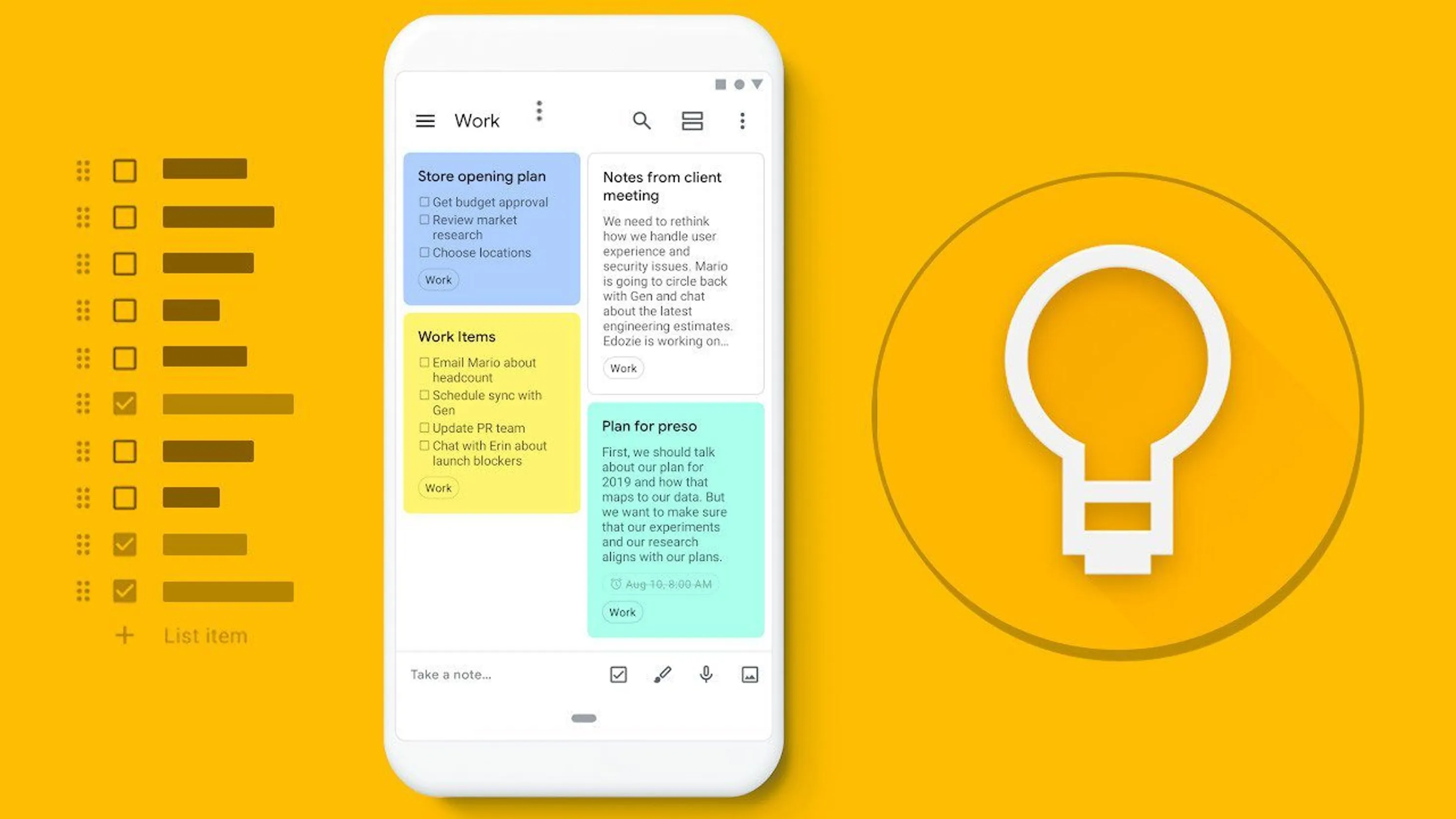 Google Keep - notes and lists