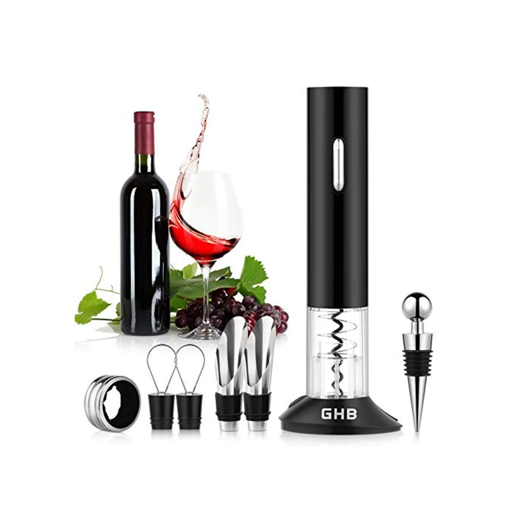 GHB Sacacorchos Sacacorchos Electrico Abridor de Botellas de Vino con Cortador de