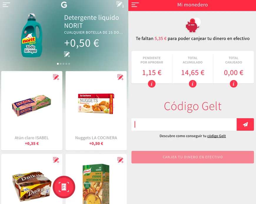 Gelt - Gana dinero con tus tickets del supermercado