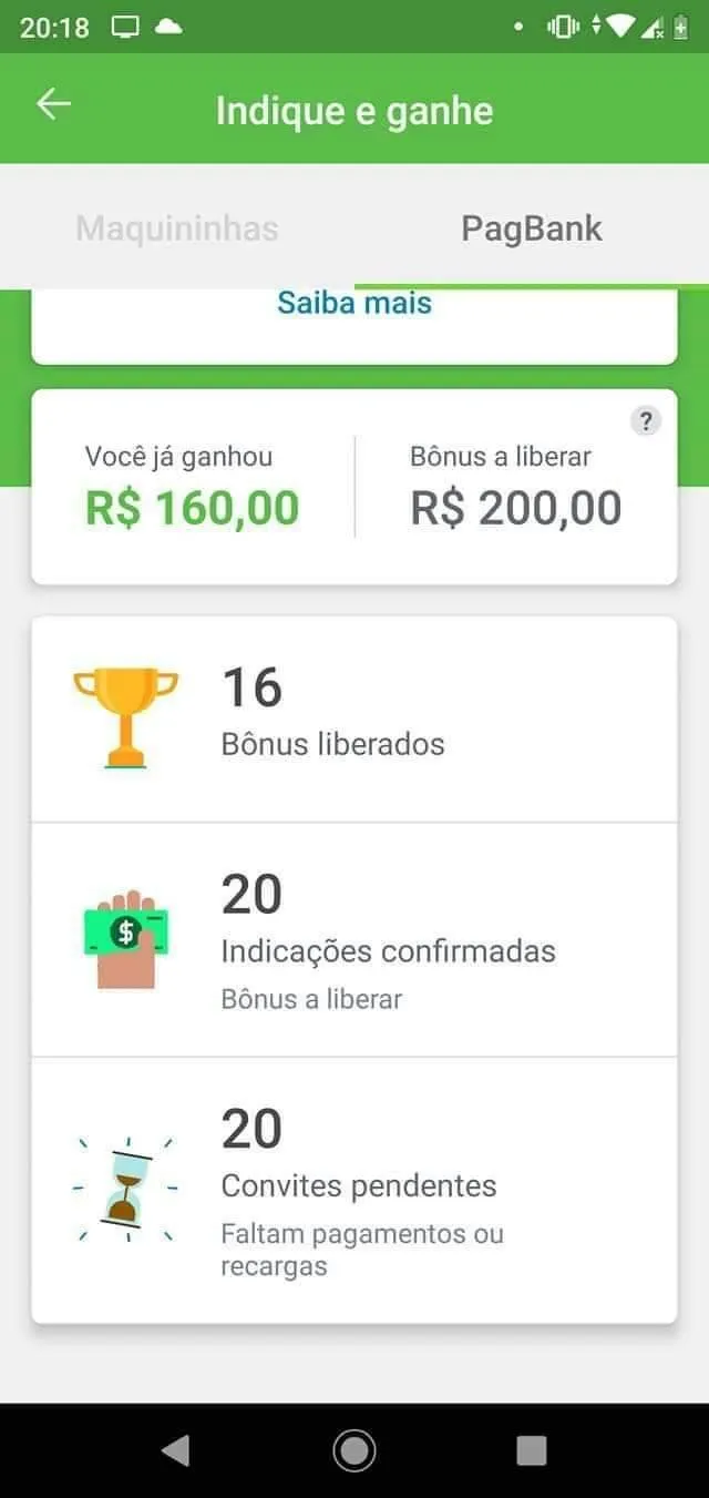 Quer ganhar R$20 no Pag bank use meu link de indicação!