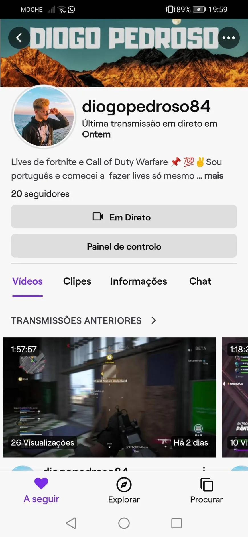 Minha Twitch faço lives de fortnite e Call of🤩