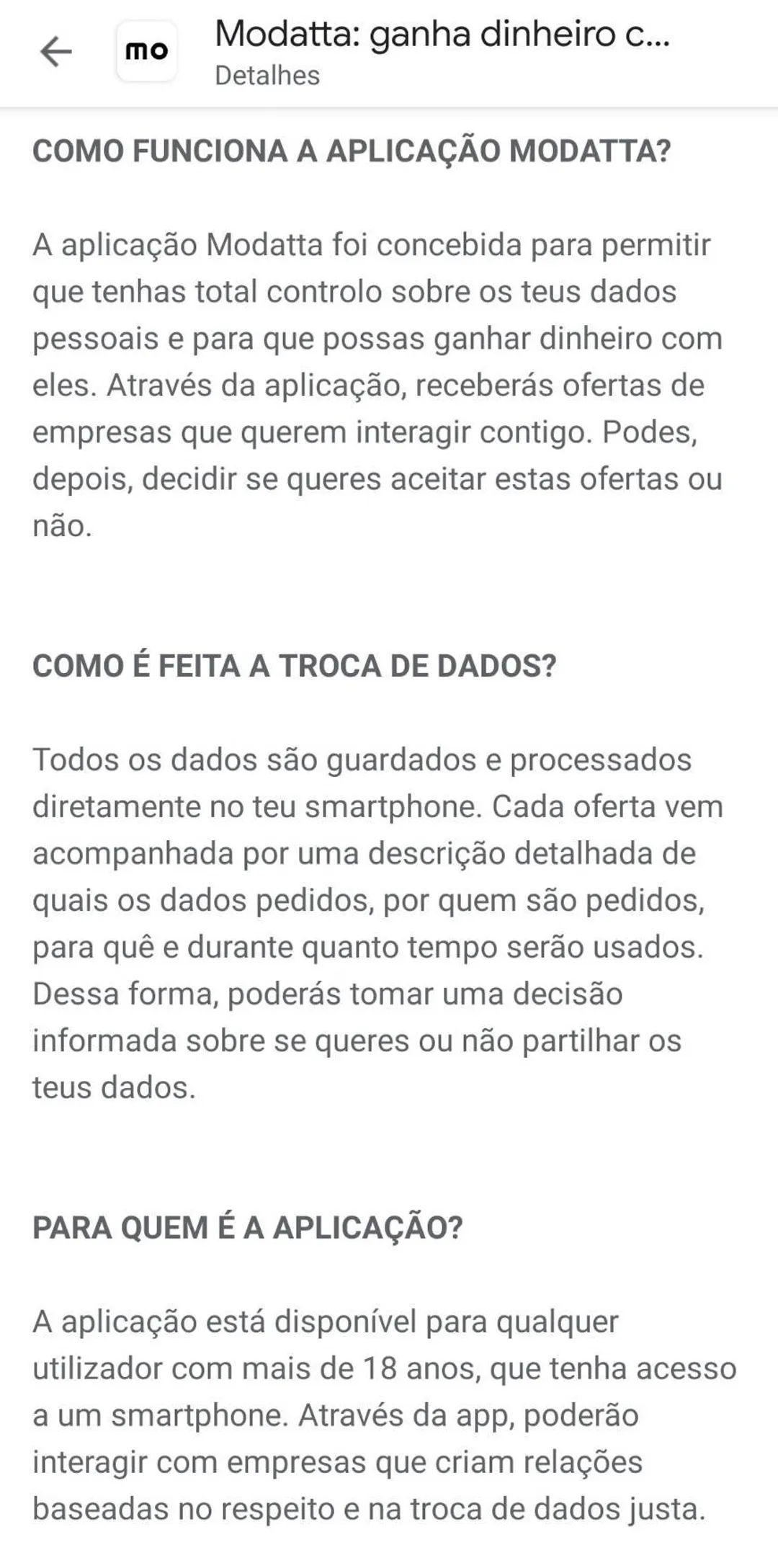 MODATTA - App onde podes ganhar uns 50€ menos de uma semana.