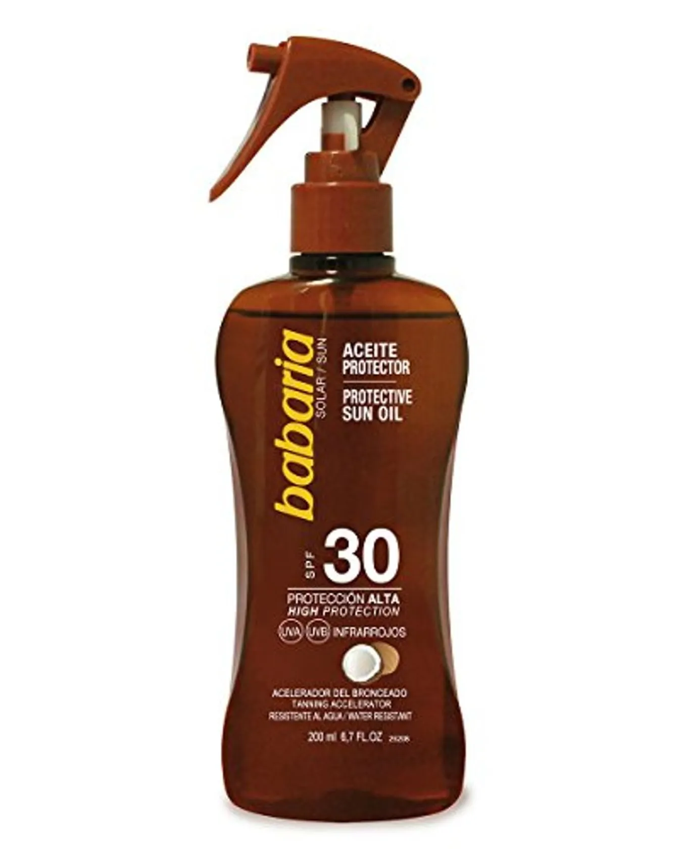 Babaria Pistola Aceite Protector Solar Coco SPF30-200 ml