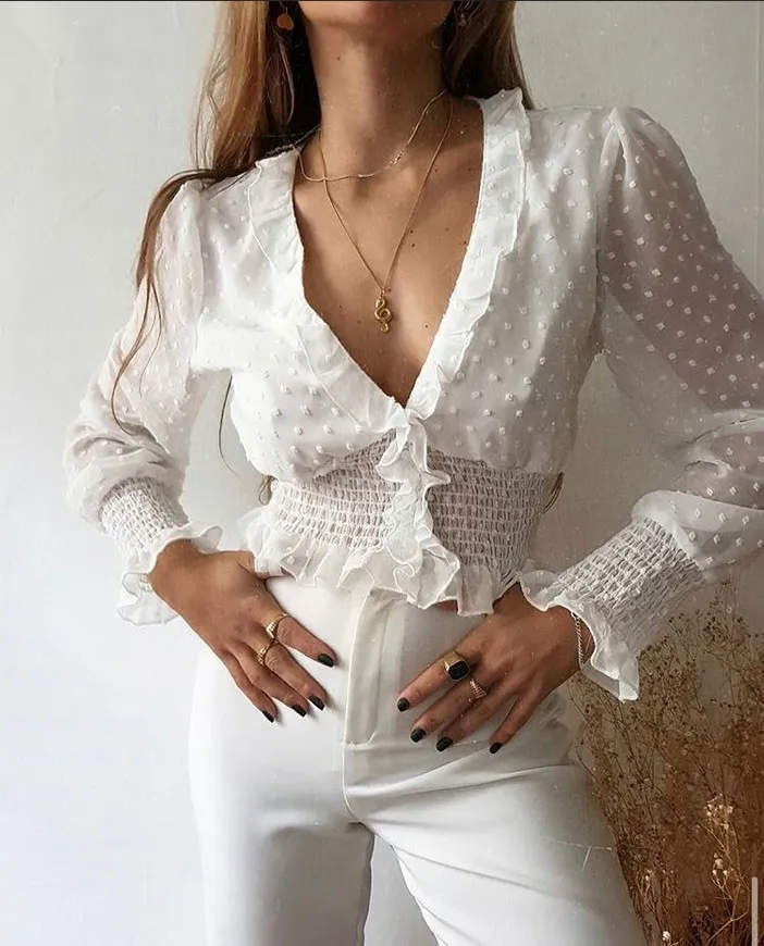 Camisa branca com elástico