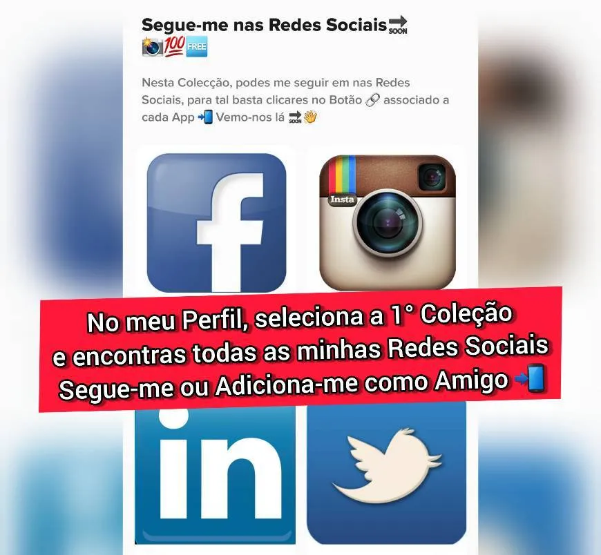 💯 Segue-me ✅ nas Redes Sociais 🔵