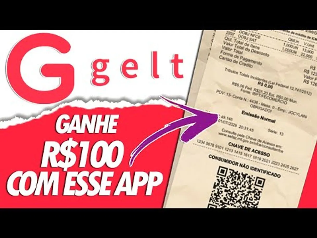 Aplicativo Gelt. Ganhe dinheiro com seus cupons fiscais