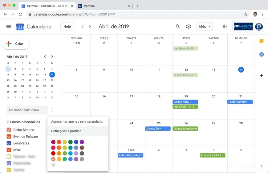 Calendário Google