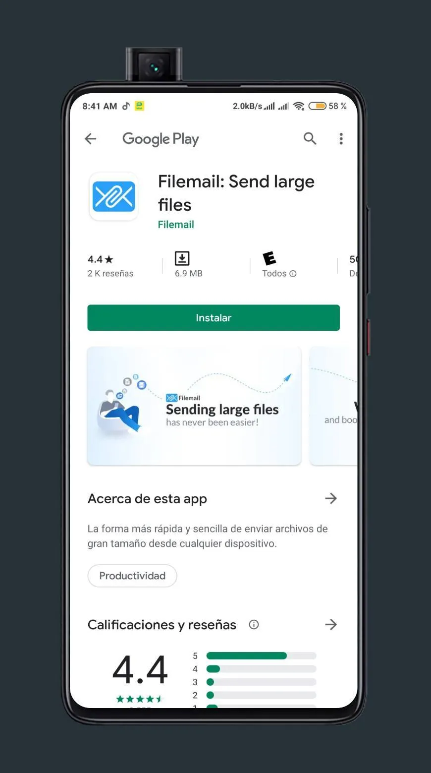 Sanpmod app que te permite hacer una captura de pantalla.