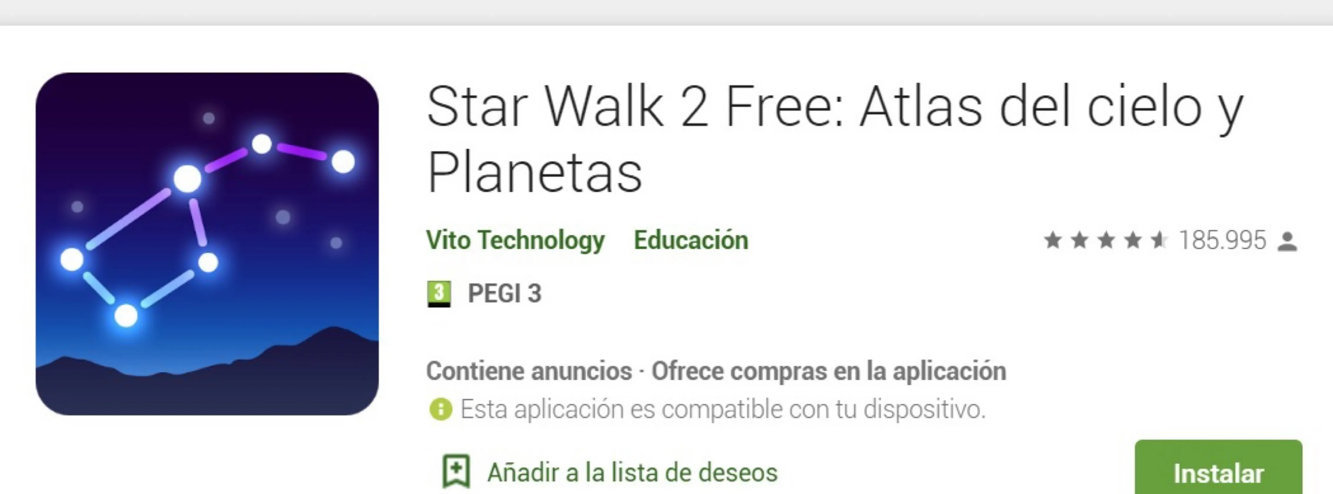 Star Walk 2 Free: Atlas del cielo y planetas.