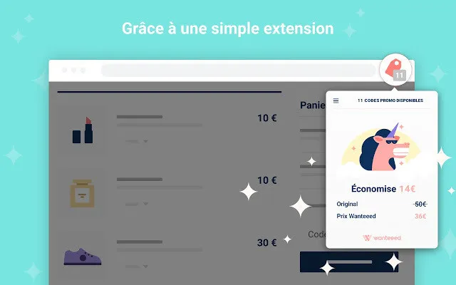 Wanteeed - Extensão para Códigos Promocionais