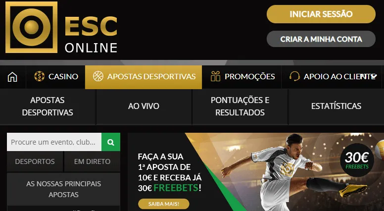 Crie já a sua conta! ESC Online.