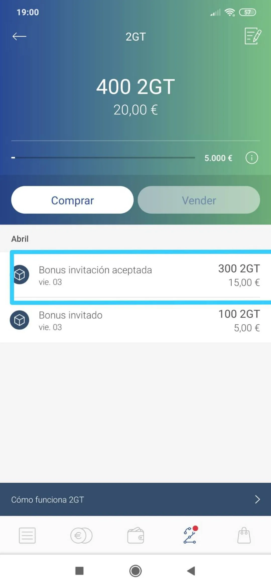 2gether - Gana 5€ de bienvenida y 15€ por amigo
