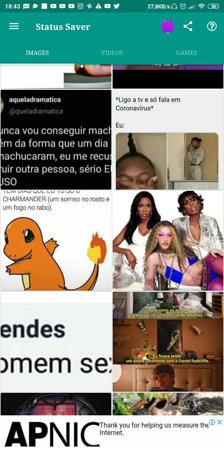 Aplicativo para salvar status do Whatsapp (fotos e vídeos)