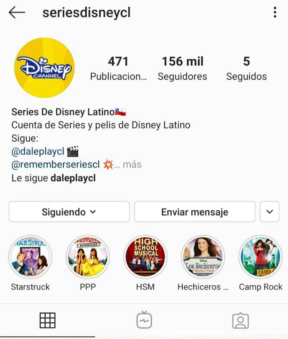 Series Disney en Instagram