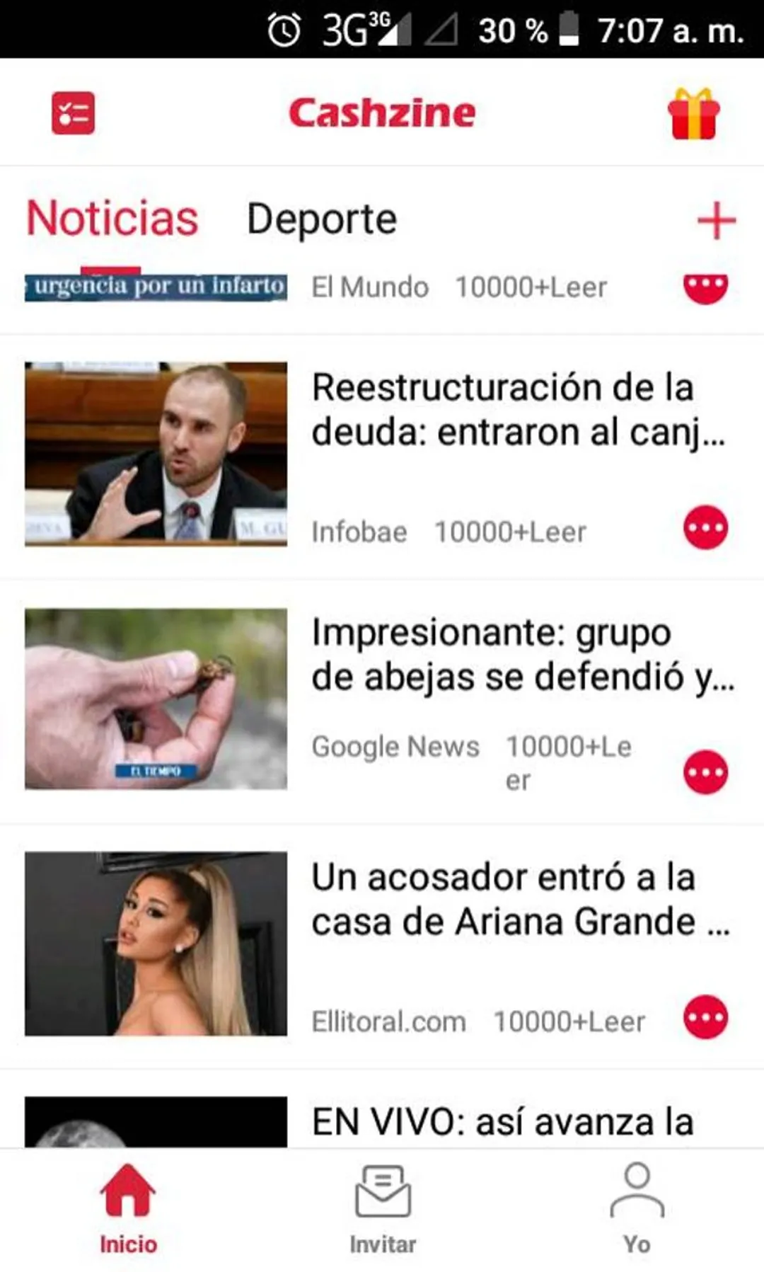 Cashzine app gana dinero leyendo noticias