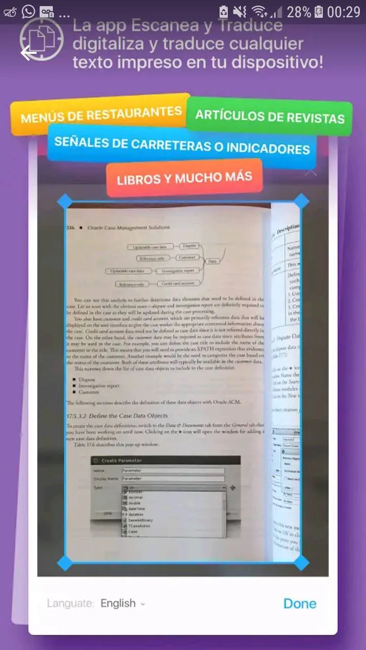 saca foto a libro y traducilo