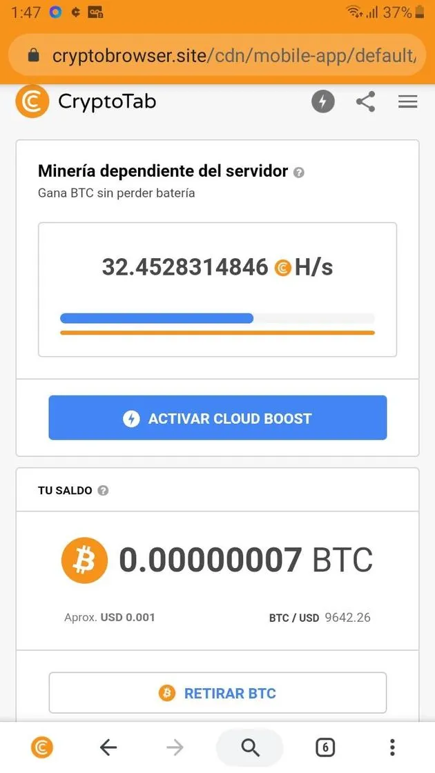 App navegador Bitcóin