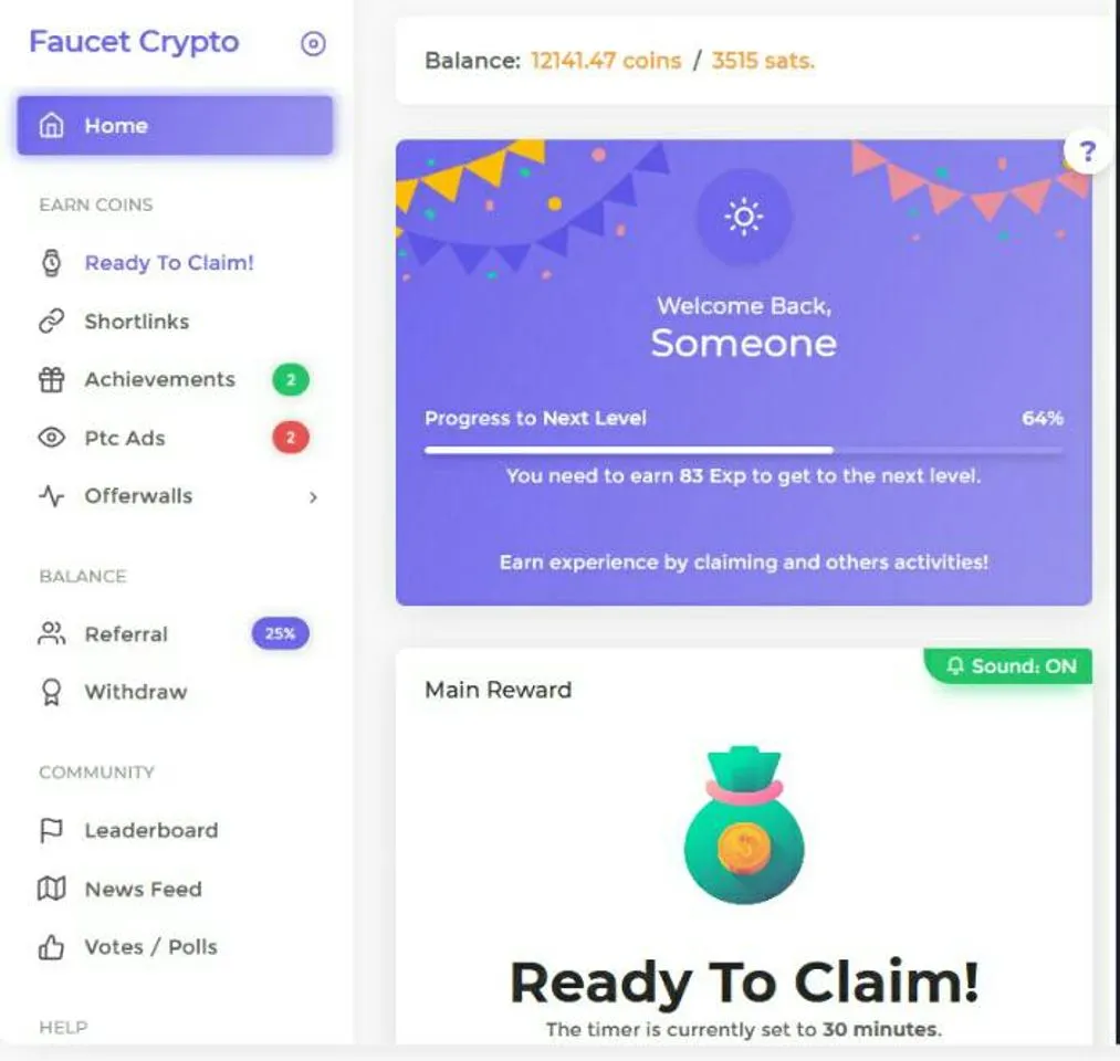 Faucet Crypto. Paga Satoshis para acumular bitcoin. GRATIS