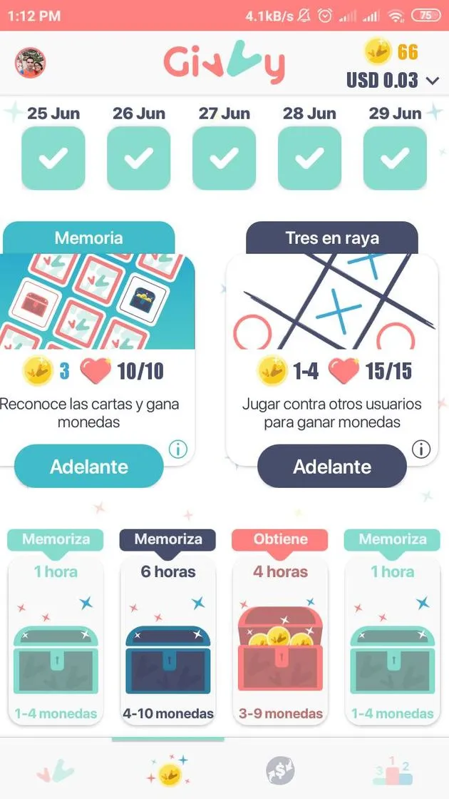 Givvy App. Dinero jugando