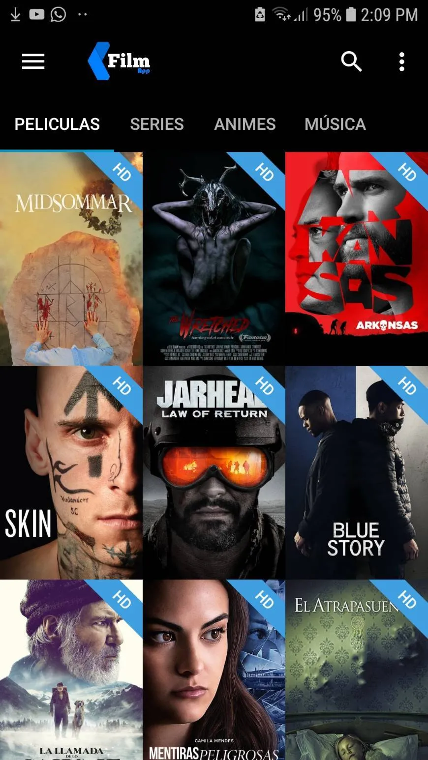 Aplicación fluida para ver series y peliculas gratis.