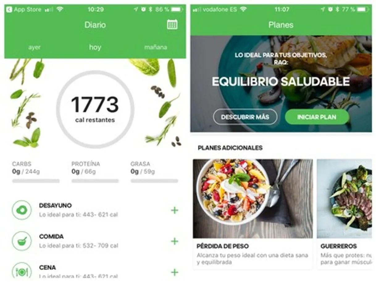 Runtastic balance. Contar calorías