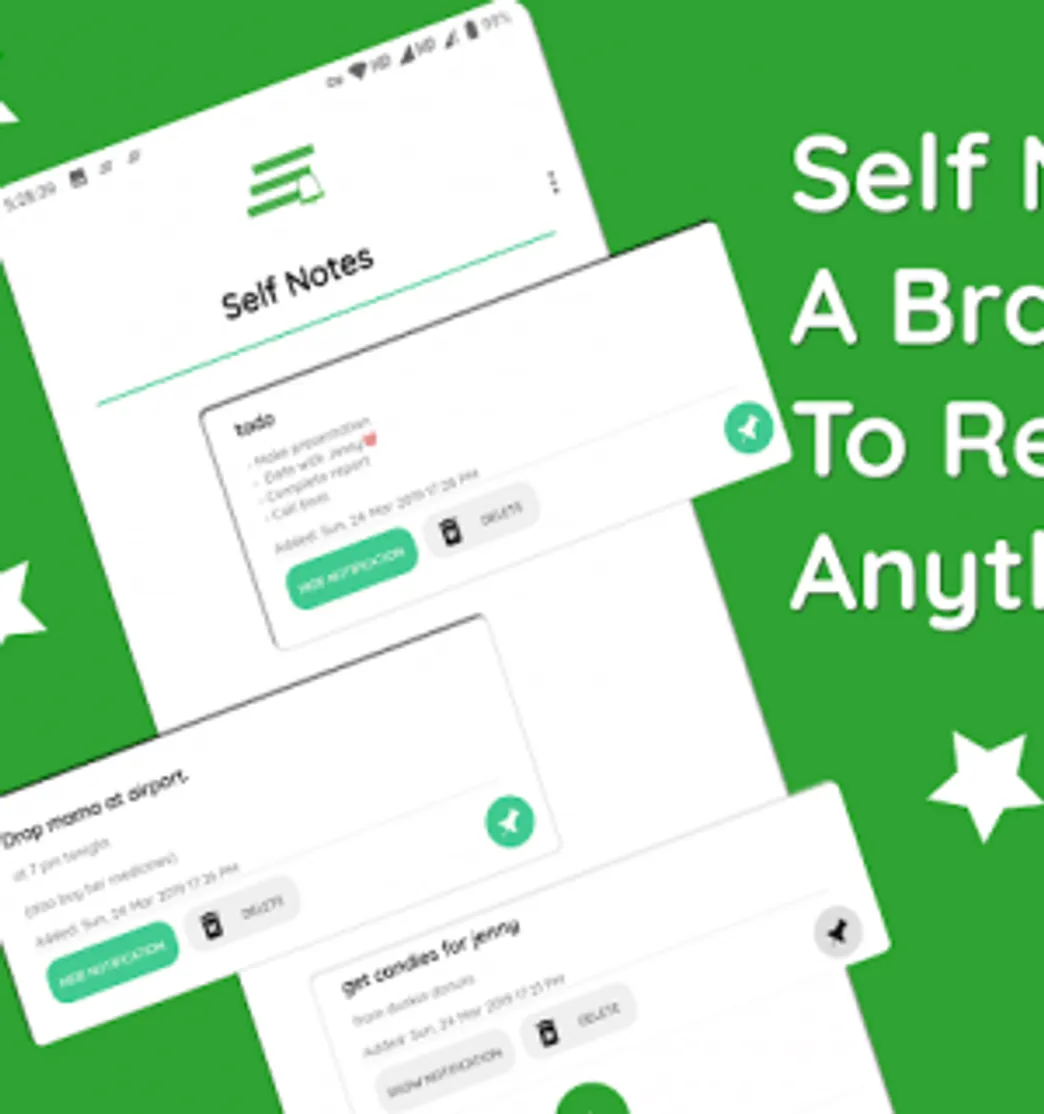 Self Notes: notes in notification bar