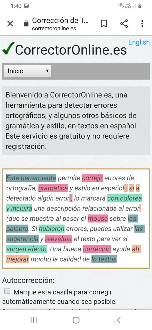 Corrección de Textos Online
