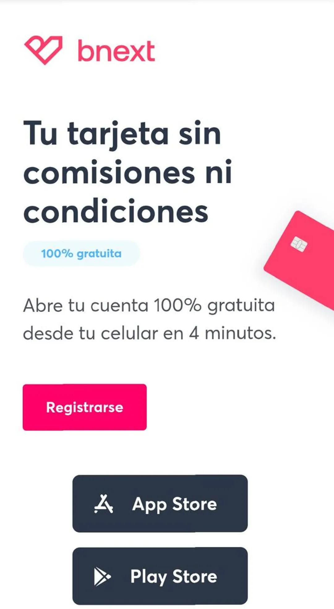 Gana 100 pesos con Bnext, solo debes registrarte.