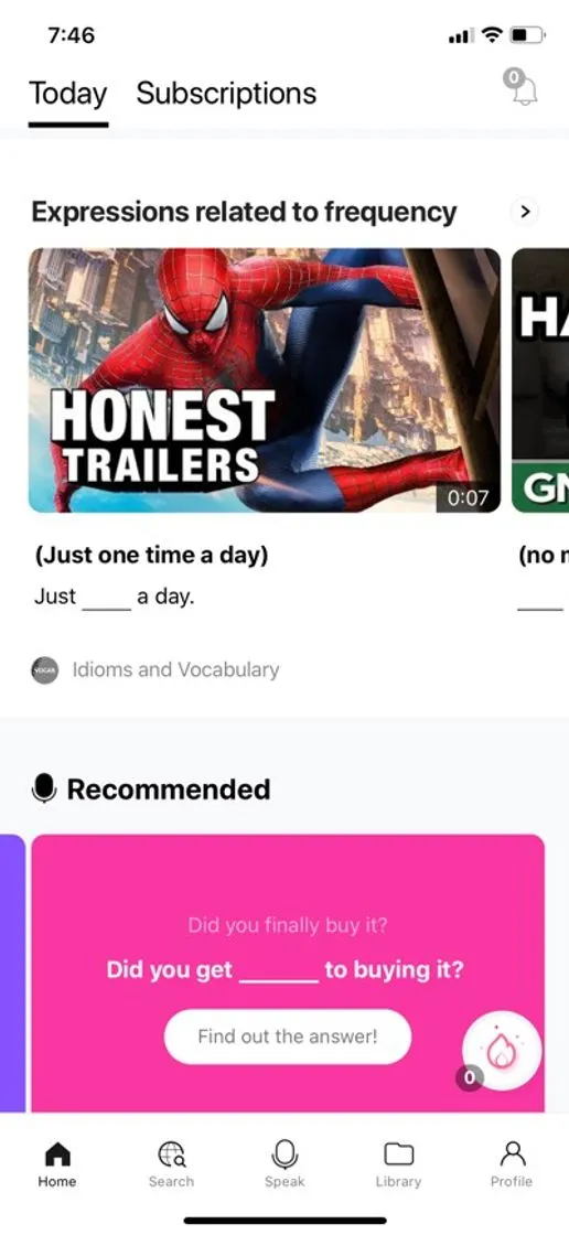 App para aprender frases en inglés