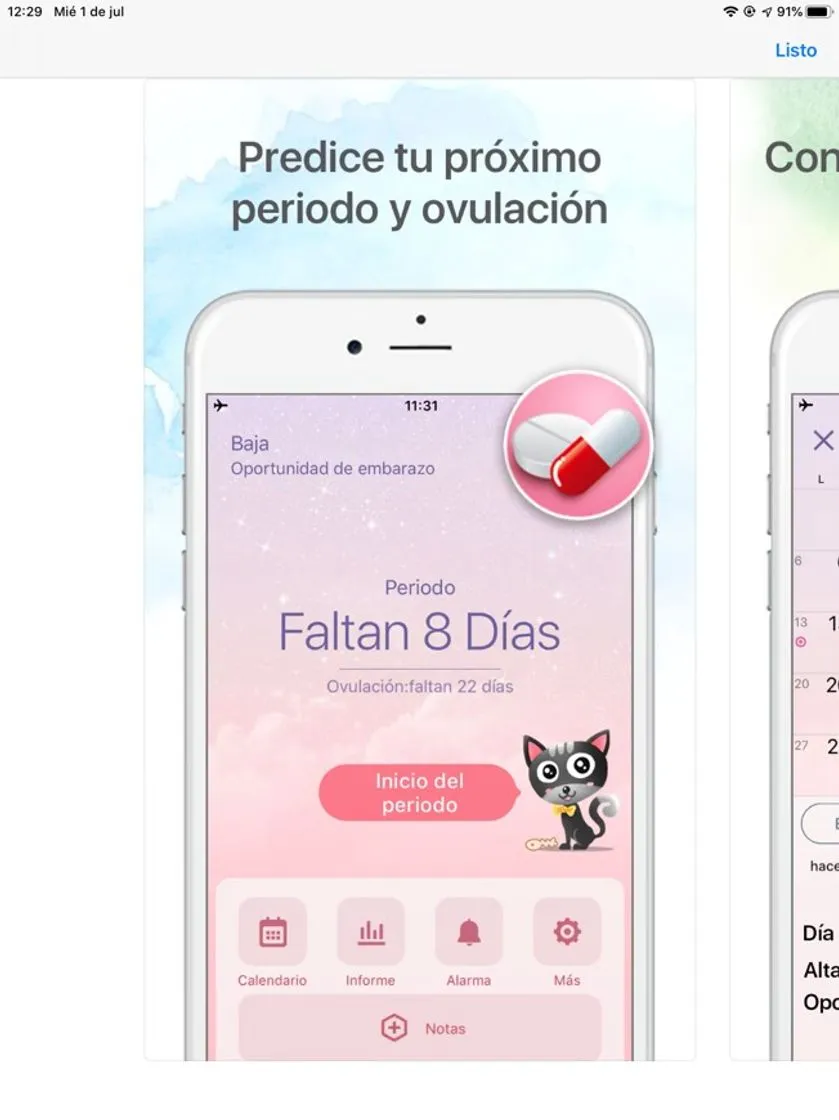 Periodo Calendario Menstrual en App Store y Android