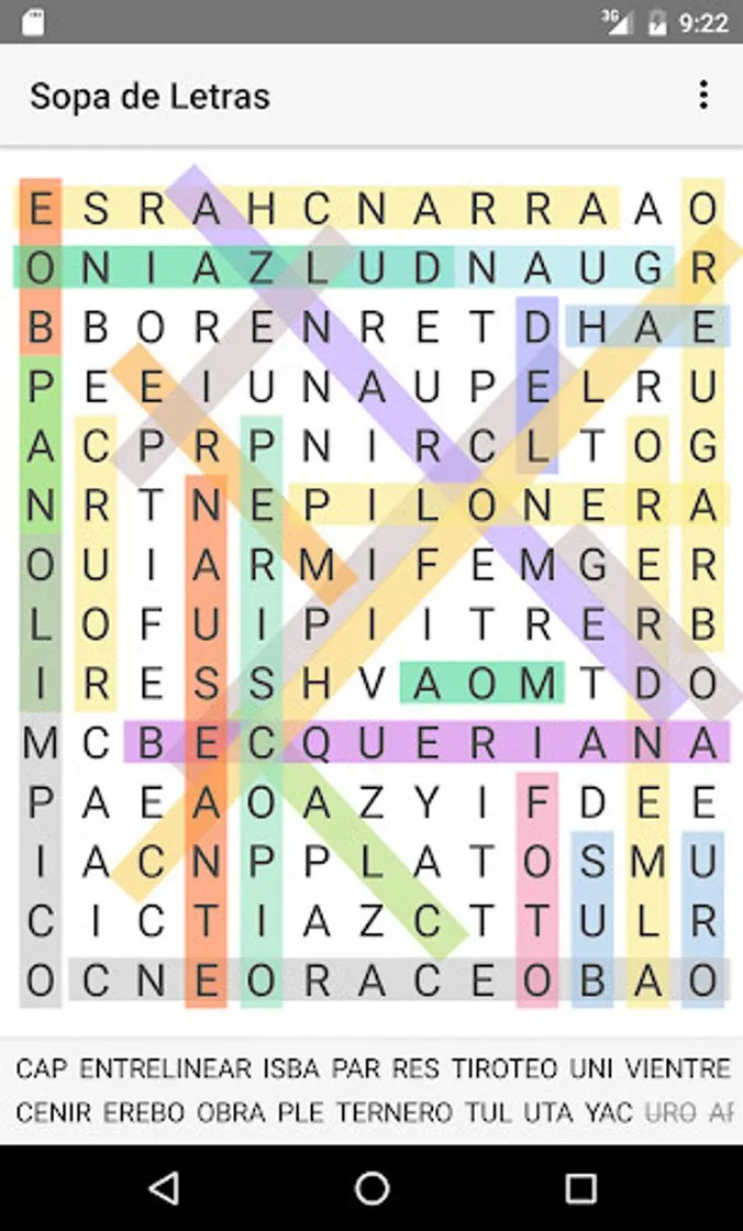 Sopa de letras Español gratis