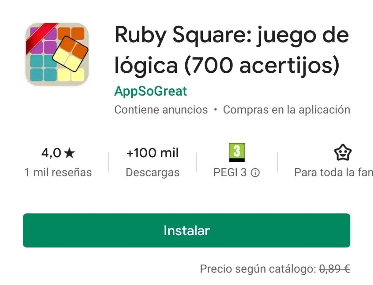 Ruby Square: logical puzzle game (700 levels) - Apps