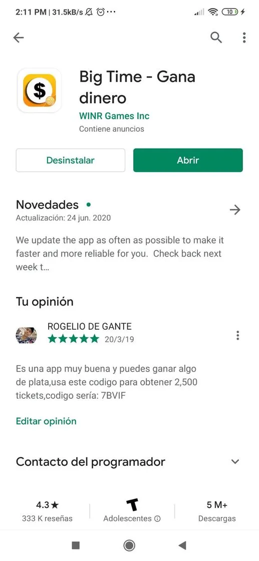 Big Time, ganar dinero con Bitcoin y cambiarlo por dinerorea