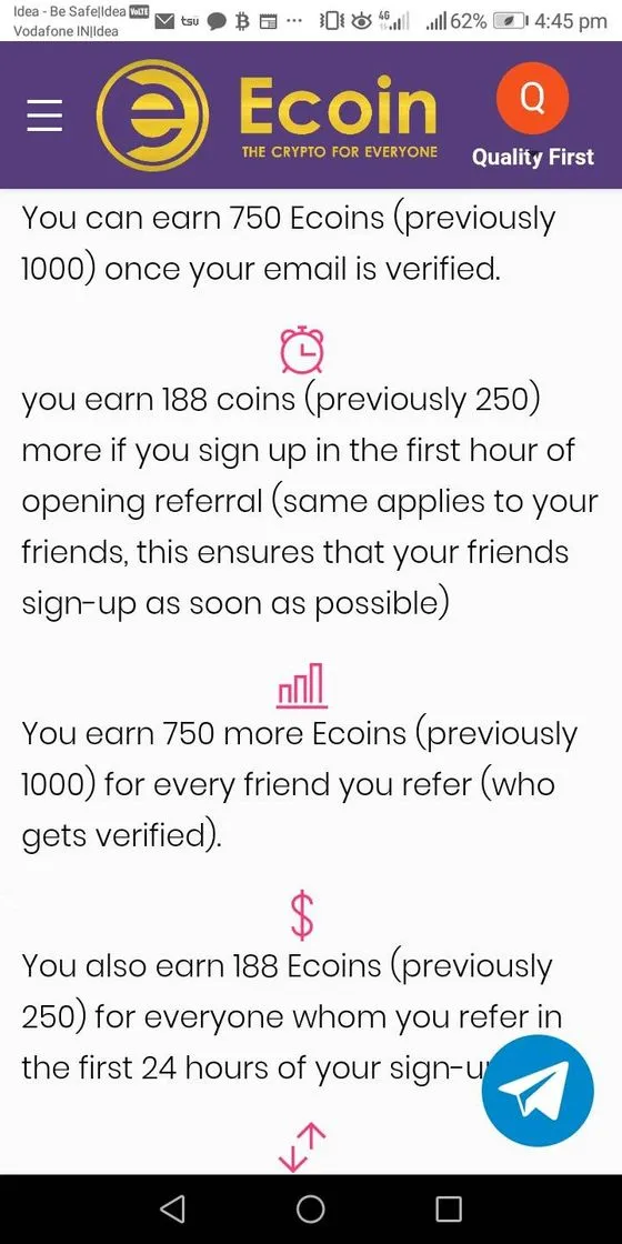 Free Ecoin cryptocurency mining from your mobile