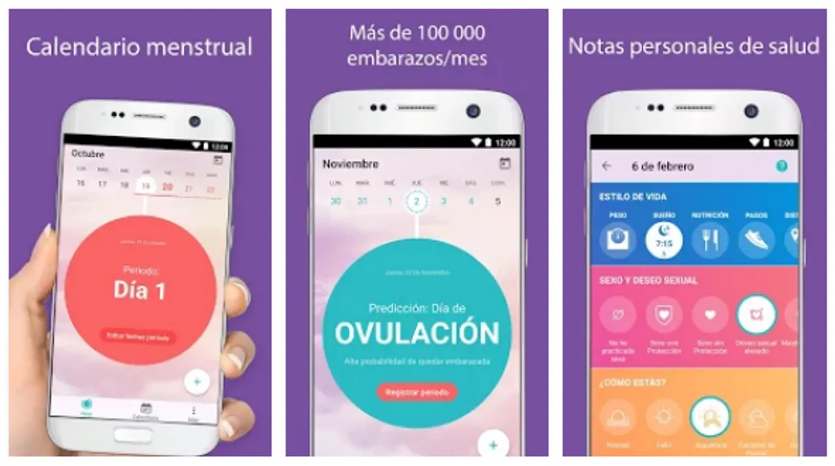 Calendario menstrual Flo. Calculadora de embarazo