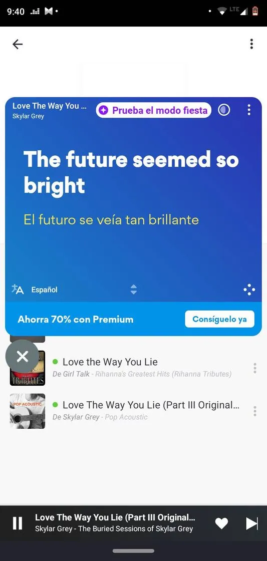 Musixmatch. Traduce cualquier canción en inglés