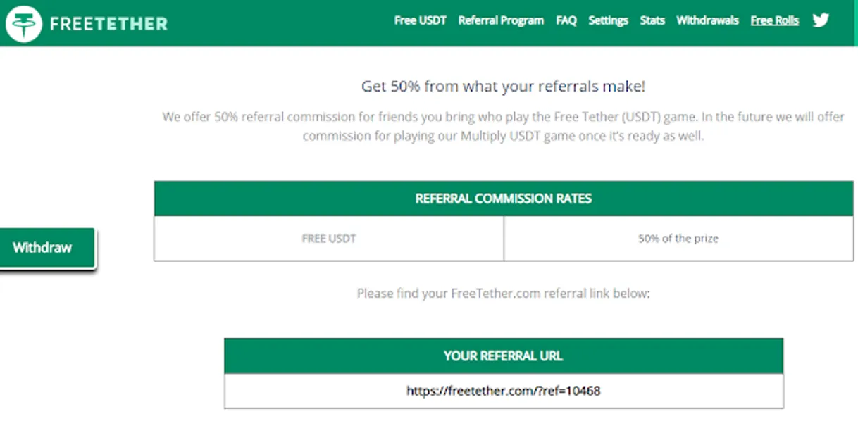 Free tether