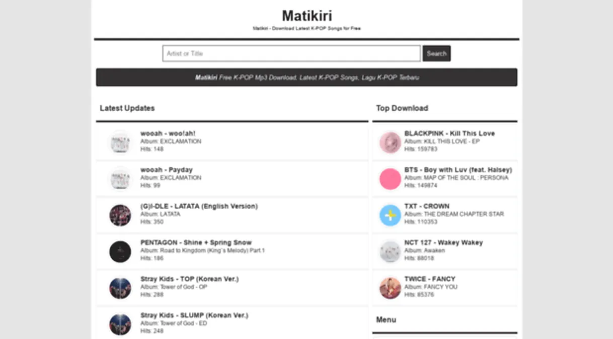 Matikiri - Download Latest K-POP Songs for Free