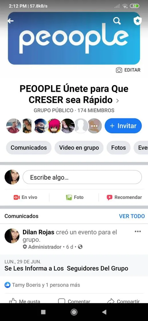 Grupo de PEOOPLE para conseguir más seguidores entrá al link