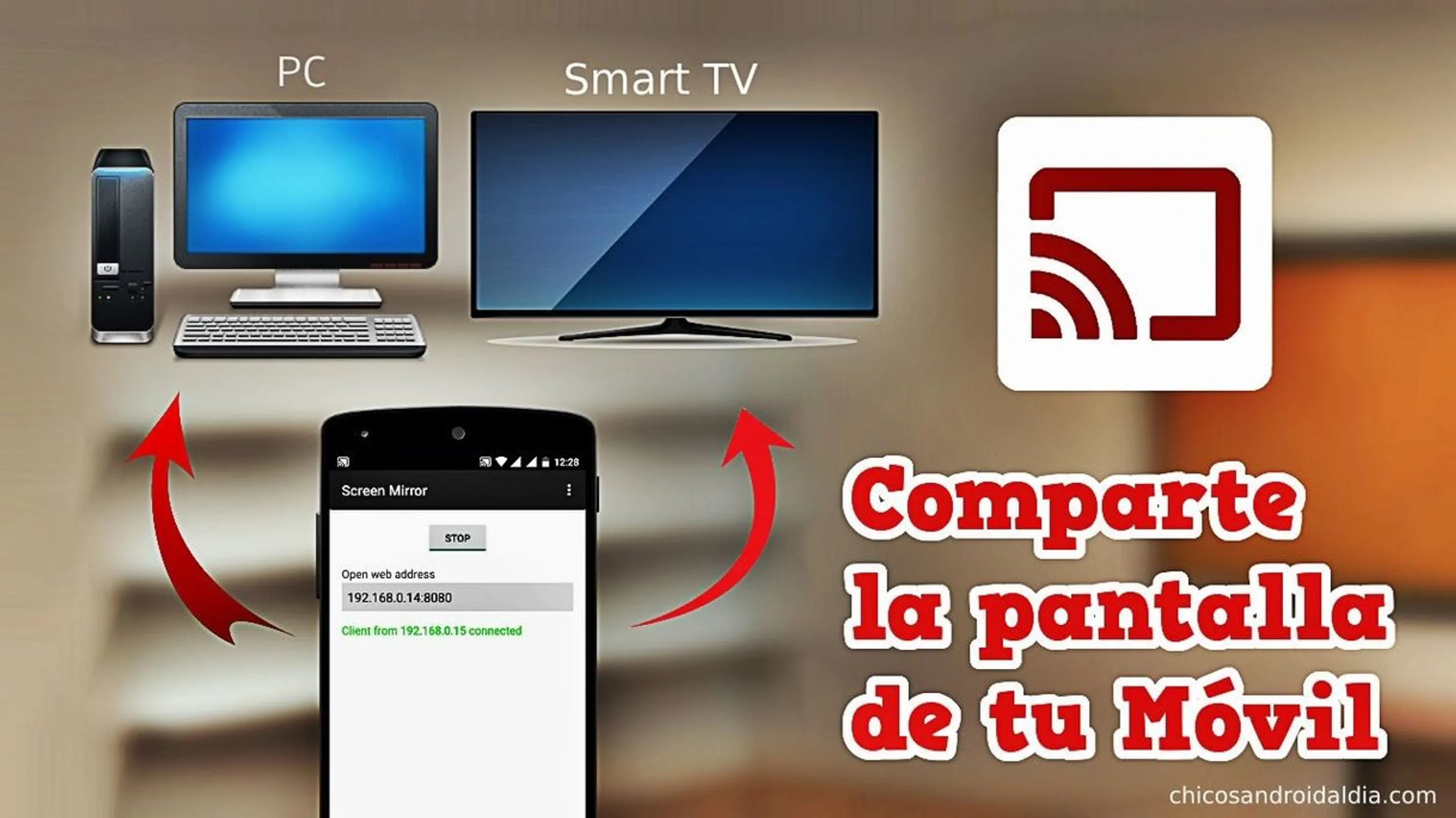 EMITIR PANTALLA de CUALQUIER SMARTPHONE a tu PC o TV ...