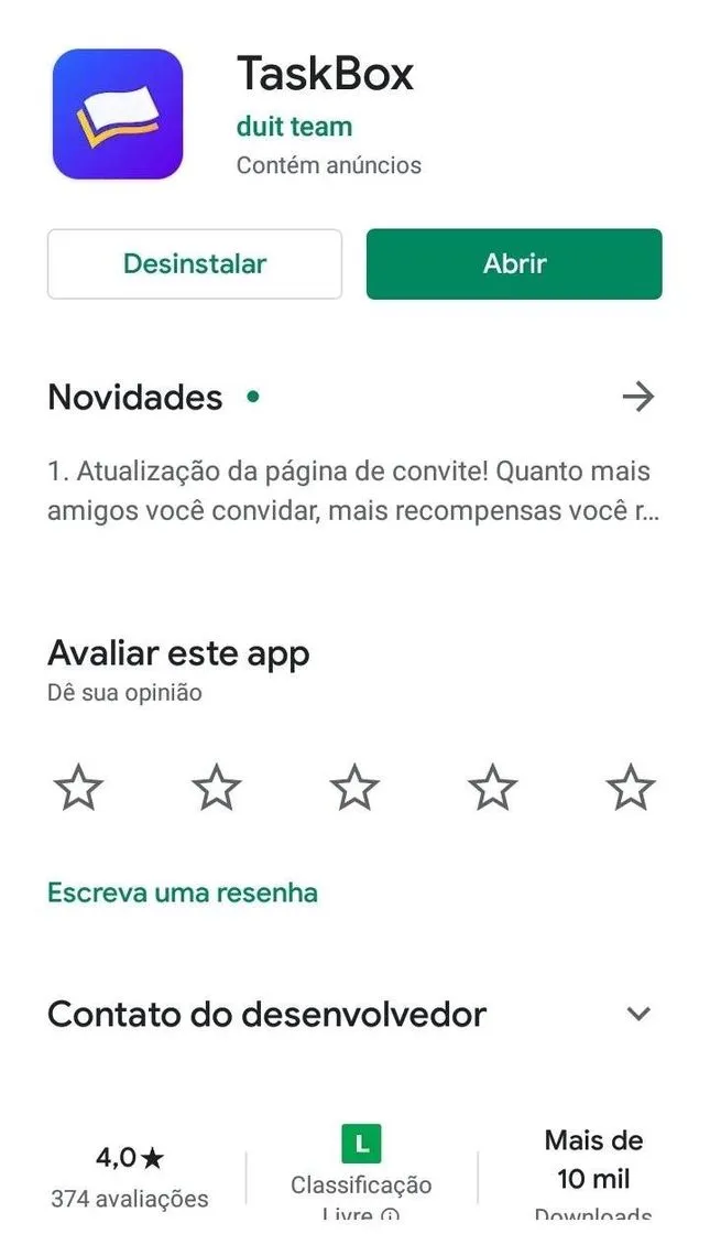 App de ganhar dinheiro Taskbox