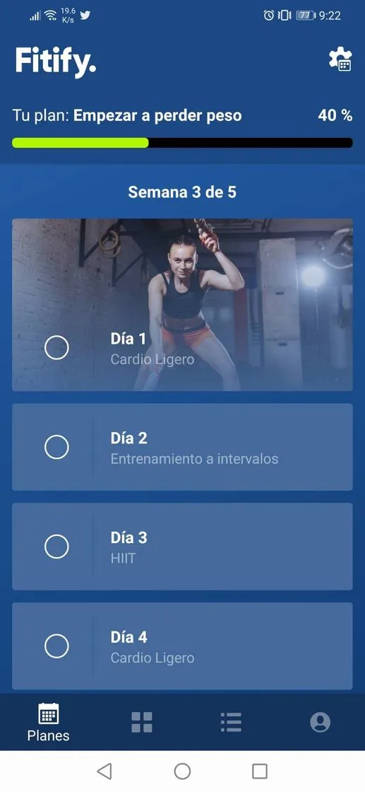 Excelente aplicación para ejercicios💪 en casa 😉🏘️