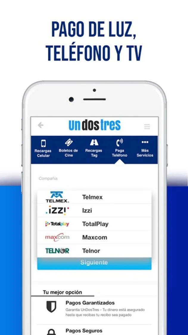 UnDosTres - Recargas en línea Telcel, Movistar, AT&T, Unefon ...