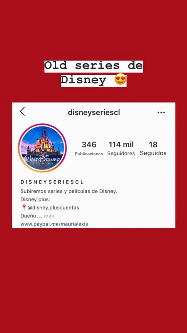 Cuenta de Instagram de series de Disney Channel ✌🏻