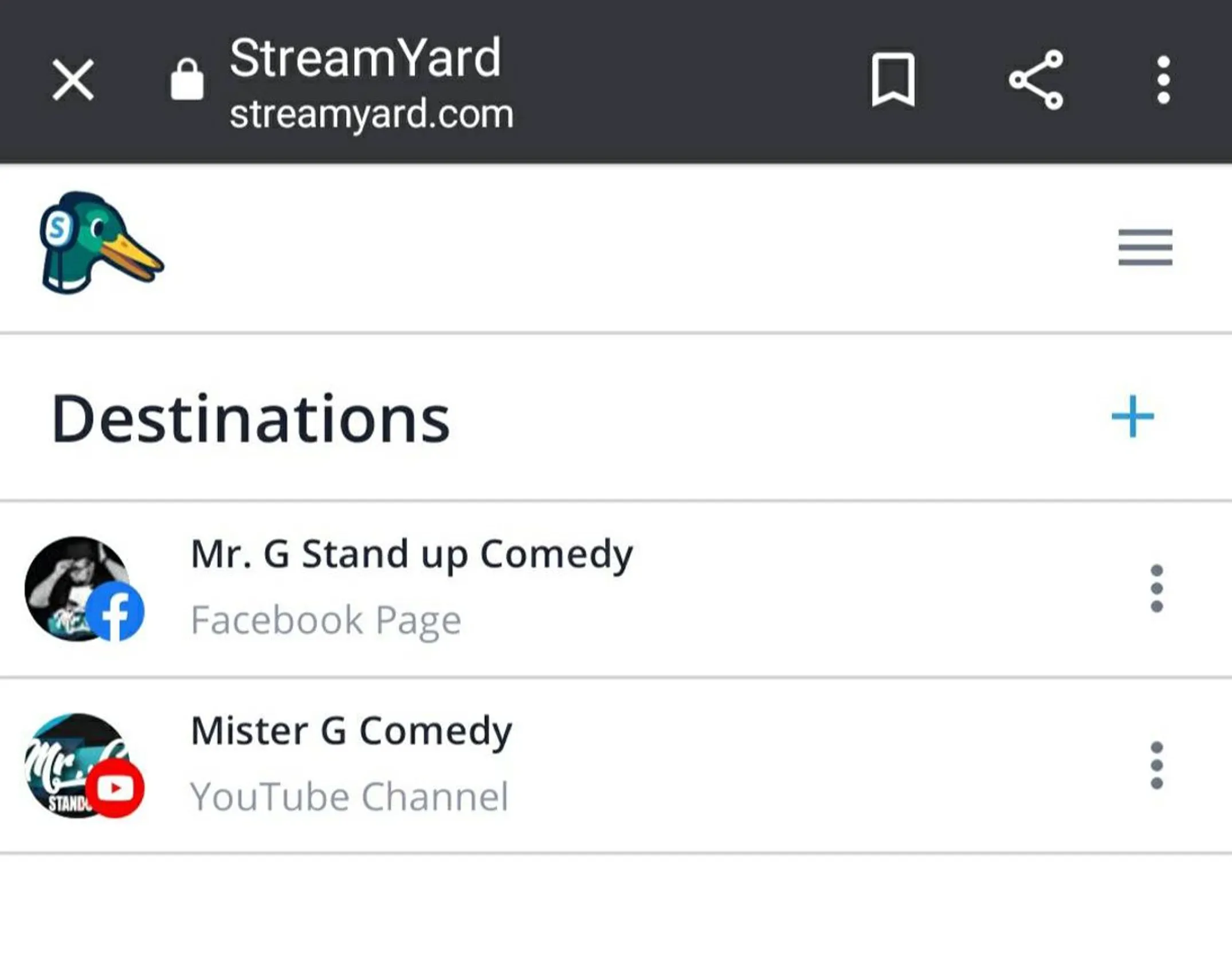 Streamyard streaming.