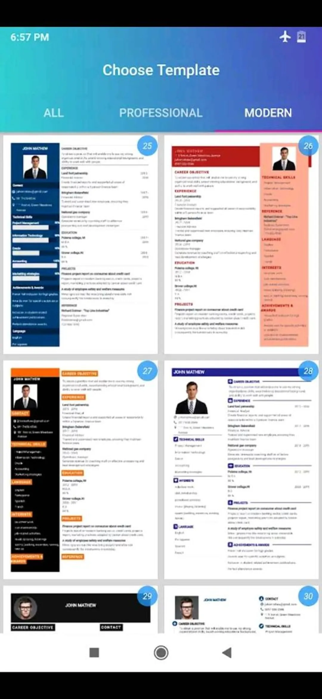 Curriculum Vitae App